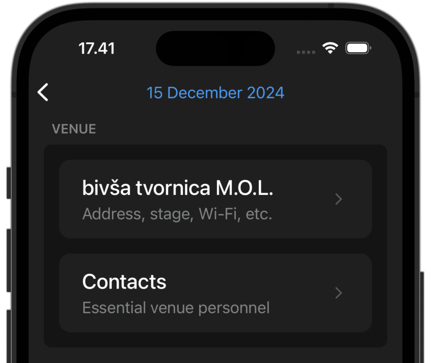 Edit venue contacts