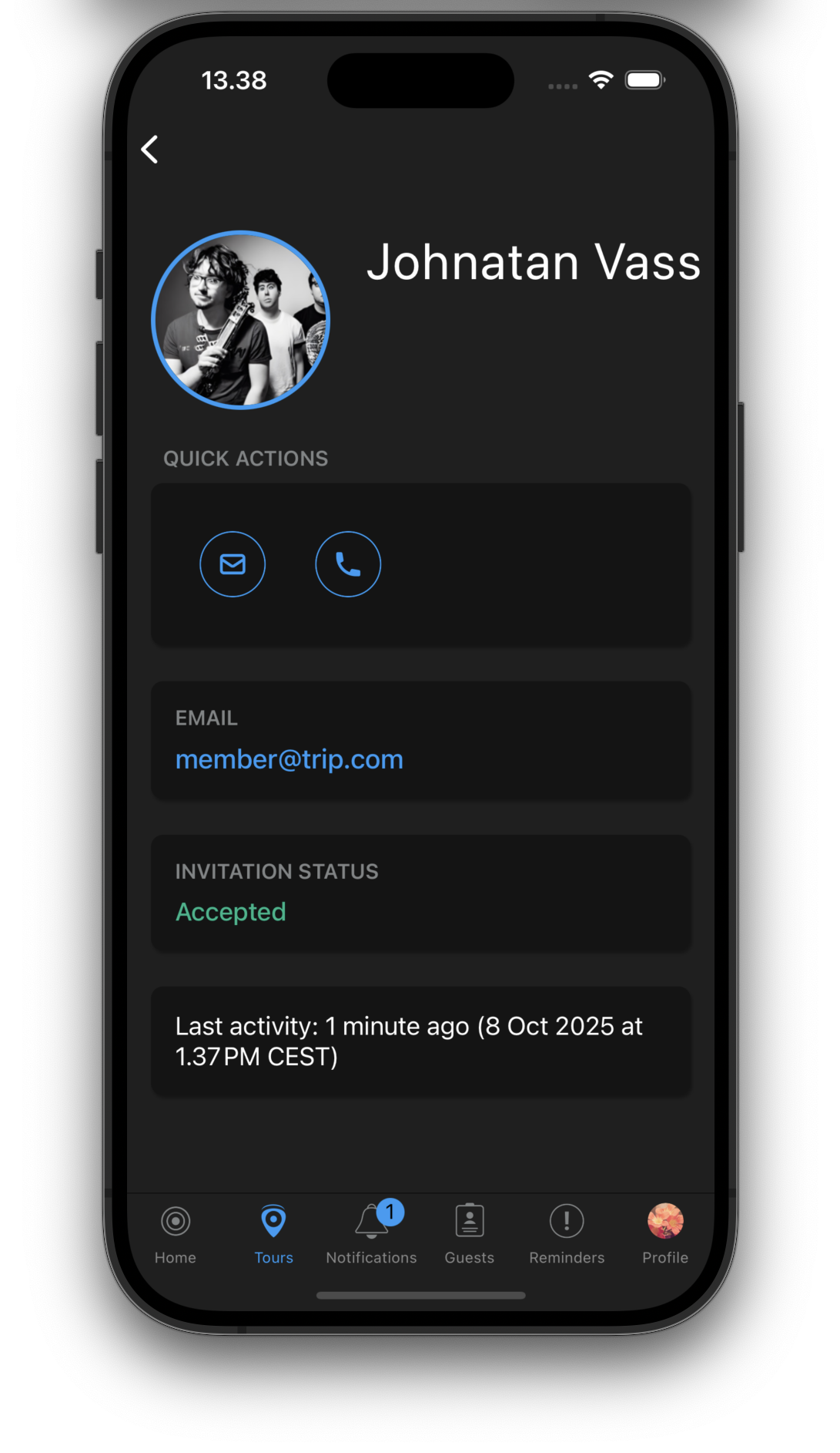 Contact view in mobile