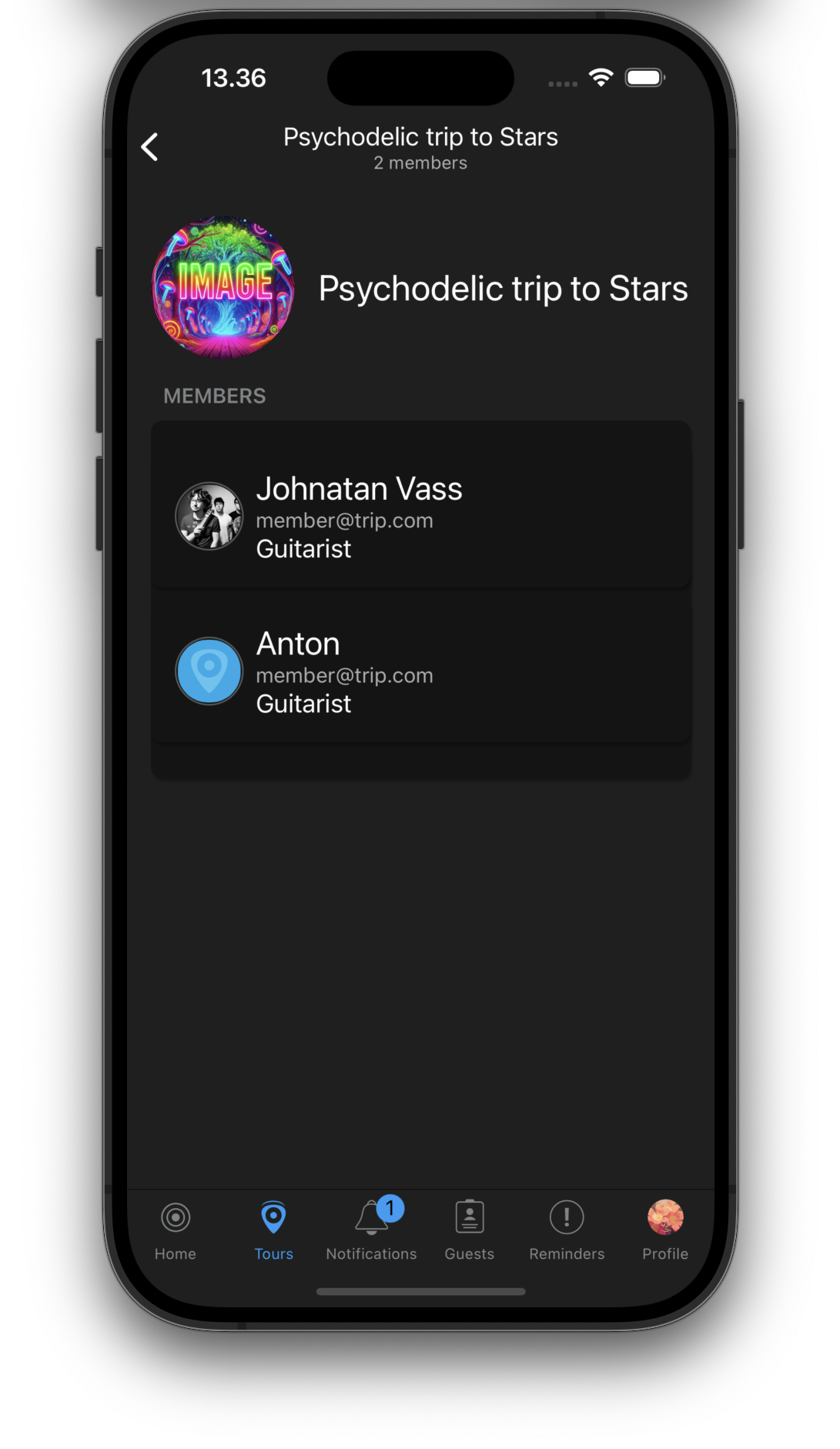 Artist view in mobile